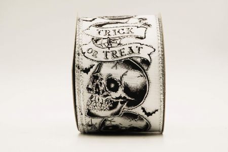 Trick Or Treat With Skulls Ribbon_KF7067G-1_white